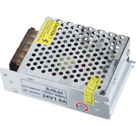 Alimentation à découpage CC S-35-24, circuit de commande pour rubans LED, caméras de vidéosurveillance et projets informatiques, 110 V/220 V (1/5)