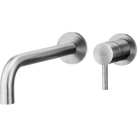 Eingebauter Waschtischmischer Rohrstock 19 mit Doppelplatte – Paffoni Steel (1/2)