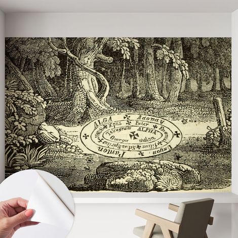 Papier peint adhésif autocollant pour salon chambre à coucher peint imprimé pour mur Cercle magique 152x104 cm (1/5)