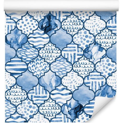 Papel pintado con estampado geométrico para salón y dormitorio, 50x1000 cm. (1/5)