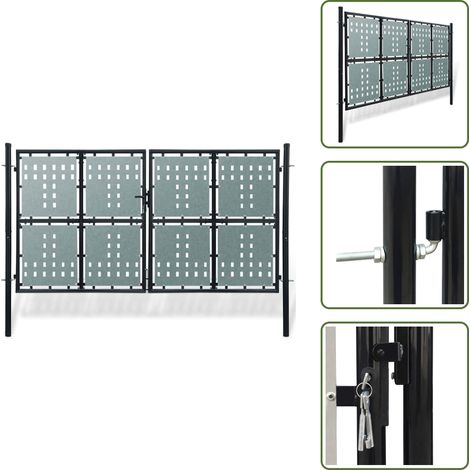 Cancello per recinzione - vidaXL Cancello per Recinzione a una Porta Nero 300x150 cm - Recinzione per giardino