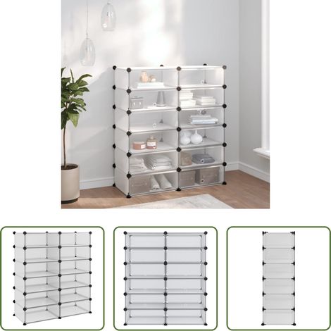 Schuhablage - Schuhregal Transparent 94,5x36,5x106 cm PP (1/5)