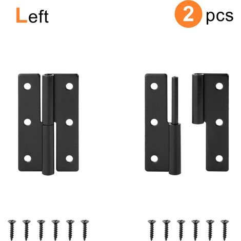 (Noir 62 mm gauche) 2 charnières détachables en acier inoxydable noir, rotation à 270°, pour portes de meubles de cuisine, placards et armoires. (1/5)