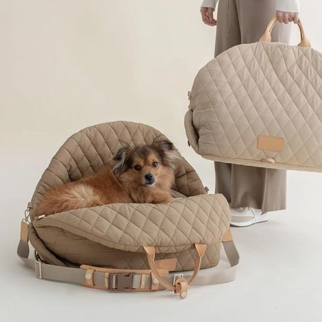 Trasportino da viaggio portatile per cani/gatti di piccola taglia con bordi morbidi, borsa da viaggio pieghevole, tracolla da viaggio, con imbottitura rimovibile, borsa da viaggio per cuccioli, m (1/5)