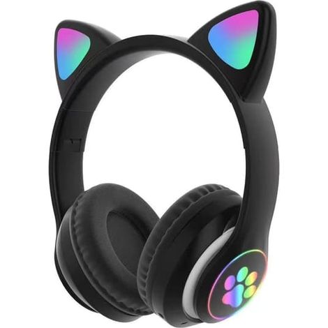 Casque Bluetooth pour enfants, casque sans fil, casque chat avec lumière LED, casque Bluetooth stéréo pliable (1/4)