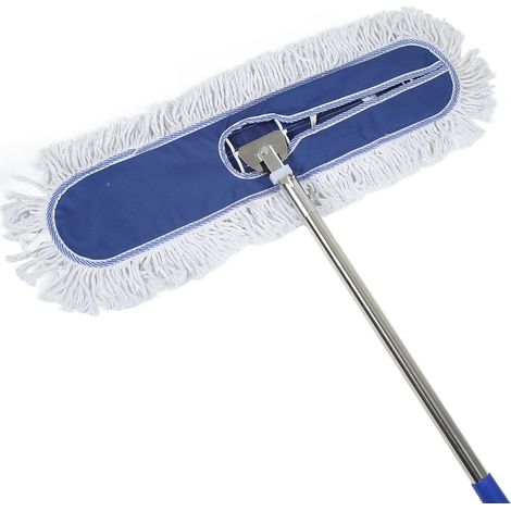 Großer, 80 cm langer Flachmopp mit Baumwollfransen für Hotel, Fabrik und Haushalt, mit Eisengriff, komplettes Set (1/5)