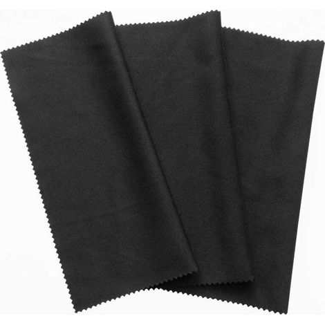 Confezione da 10 panni in microfibra per la pulizia, 15x15 cm, neri, adatti per touchscreen, schermi di smartphone, occhiali e computer portatili. (1/3)