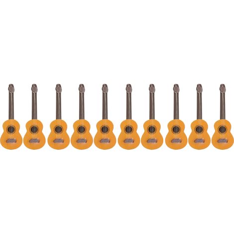 10 Pièces Mini Guitare Détaillée Mignon Modèle Bois Portable pour Maison de Poupée 1/12 1/6 (1/5)
