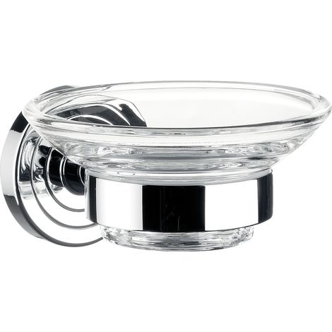 emco polo porte-savon, verre cristal clair, D=106mm, 073000100,