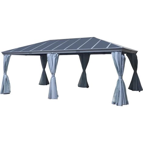 Hesperide – Pergola autoportante Belize 3,6 x 6m en aluminium et polycarbonate – Toit résistant aux UV – Structure légère et durable – Pour terrasses et jardins (1/5)