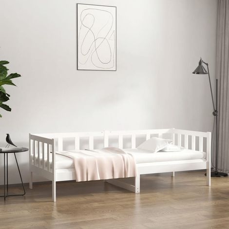 Tagesbett ohne Matratze Weiß 80x200 cm Massivholz Kiefer