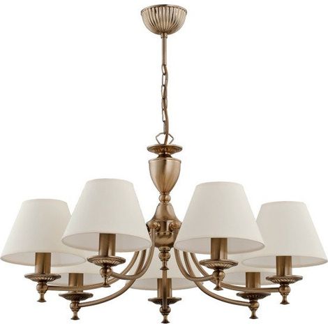 Lampadario classico SOFIA 7 luci E14 oro/bianco Alfa (1/2)