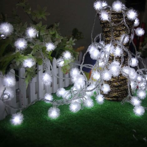 Guirlande Lumineuse Solaire - Boules De Neige LED 30 - 5 M - Pour Décoration Extérieure Intérieure Jardin Mariage Fête - 1 Pièce (1/5)
