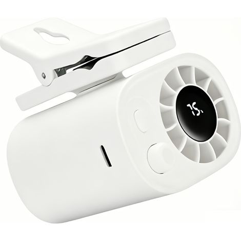 Ventilateur Portable pour Ceinture et Bureau, Rotation 360° et Batterie Longue Durée-Blanc (1/5)
