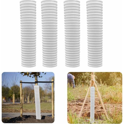Protectores de tronco de PP blanco, 40 cm, 4 o 6 unidades – Protegen sus árboles de animales y maquinaria forestal. ManoMano (1/4)