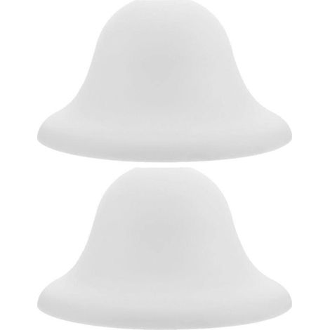 Lot de 2 abat-jour ronds en plastique de rechange, forme champignon, pour lampe de table, lustre, lampadaire ou lampe de table (trou central 4). (1/4)