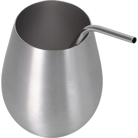 Chope à bière monocouche de 500 ml avec paille, en acier inoxydable 304, pour bar et maison. Couleur acier inoxydable. (1/5)