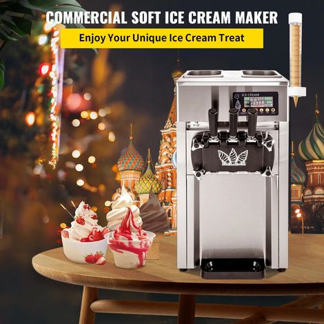 Máquina a Crema Helada Vertical Sorbetière a Helado 3 Sabores 16-18 L/h