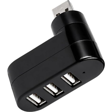 Mini Hub USB 3 Ports 3.0, Répartiteur USB Rotatif pour Voiture, Double Prise pour PC Portable, MacBook, Répartiteur Multiple pour Transfert de Données et Extension (1/5)