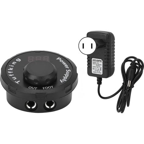 Alimentation pour tatouage LCD, tension réglable avec éclairage coloré, 100-240V prise US, pour machine à tatouer. (1/5)