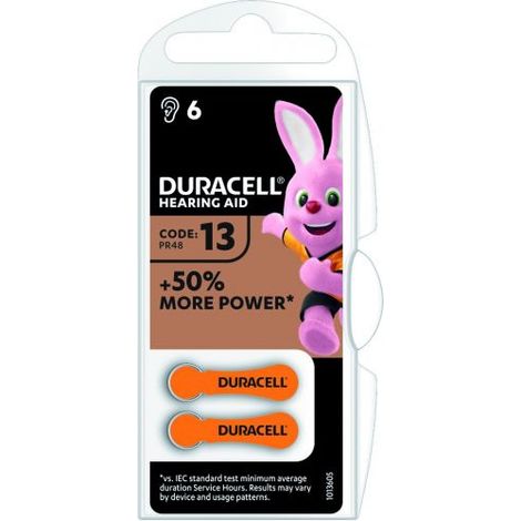 Duracell PILA PER APPARECCHI ACUSTICI 13 6 PZ. 10 CF