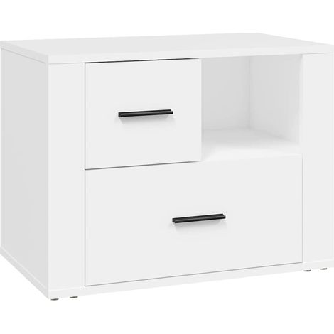 Maison Exclusive - Mesita de noche madera contrachapada blanco 60 (1/5)