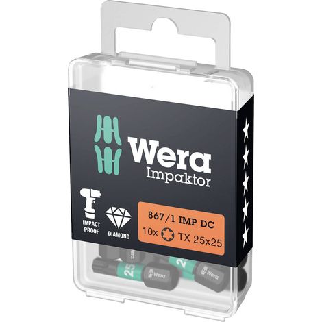 Embout pour vis femelle TORX® 1/4'' Impaktor, 25 mm de long, Dimensions : T 20, Long. totale 25 mm (1/10)