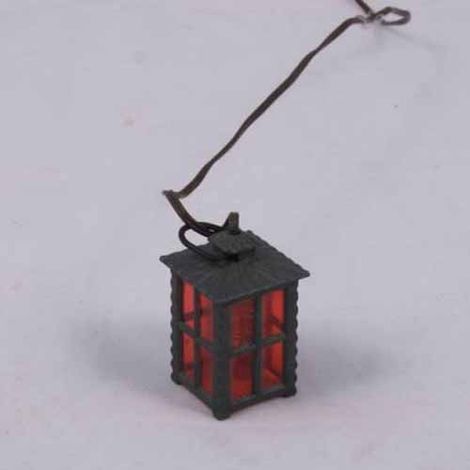 Lanterna in Metallo H 4,5 cm Luce Rossa 3,5 V Accessori Presepe - A47R