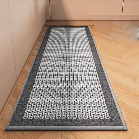 Tapis de Cuisine, Tapis Cuisine Devant evier, Tapis de Cuisine antidérapant et Lavable, Gris,50x 120cm (1/4)