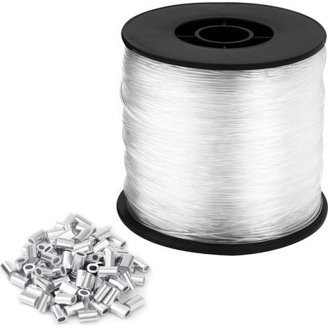Fil de nylon transparent ultra-résistant de 0,8 mm x 200 m, idéal pour les loisirs créatifs, la pêche et la fabrication de bijoux. (1/5)