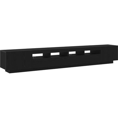 TV Stand with LED Lights - Black Oak, 260x35x40 cm, Made of Engineered Wood vidaXL (1/5)