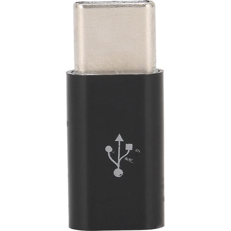 Adaptateur ABS Micro USB vers USB-C Charge rapide Connecteur Convertisseur Prise Plug and Play (Noir, Signe Harpon) (1/5)