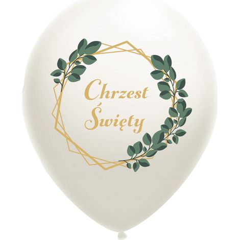 Ballon de baptême blanc à feuilles, style bohème, 35,5 cm (1 pièce)