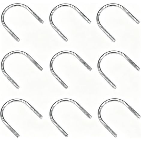 10pcs Boulon en U fixation M6 acier inoxydable 304 pour tuyau 42mm de diamètre (1/4)