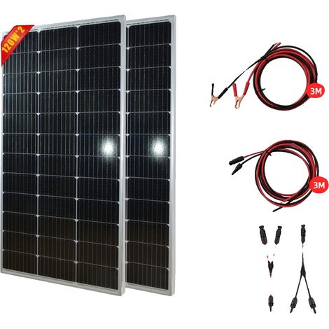 Pannello solare, vetro temperato, alta efficienza, kit solare da 240 W (1/2)