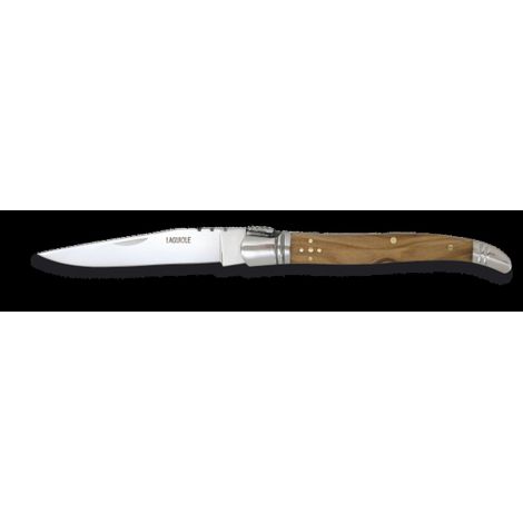 Couteau pliant laguiole lame inox 9 cm bois d'olivier