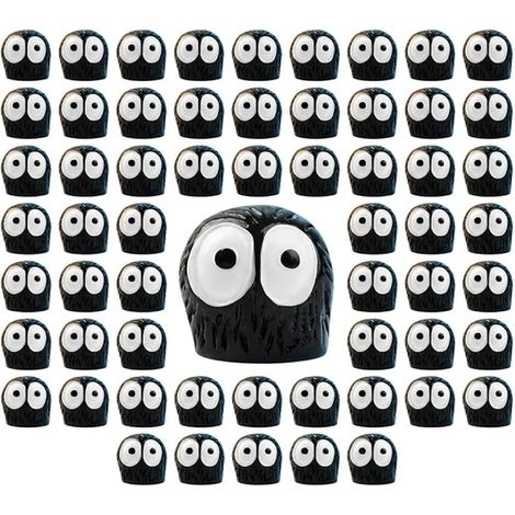 Mini Figurine Deco Voiture Interieur Mignon Accessoire Femme Kawaii Accessoires Intérieur Gadget Décoration Tableau de Bord Rétroviseur Ornement Noir (1/5)