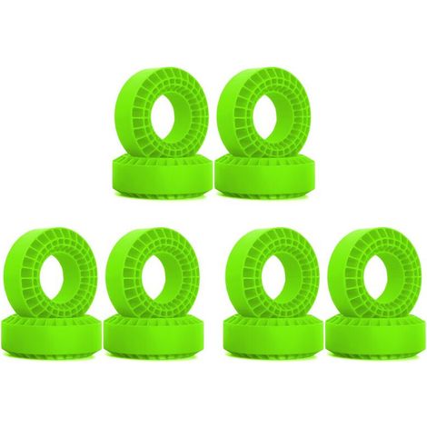 Convient aux paquets de 12 pièces de mousse de protection de jante et de pneu en caoutchouc silicone de 1,9 pouce, pour crawler RC 1/10 TRX4 Axial SCX10 Pro/Capra TF2/GEN8/MST Vert
