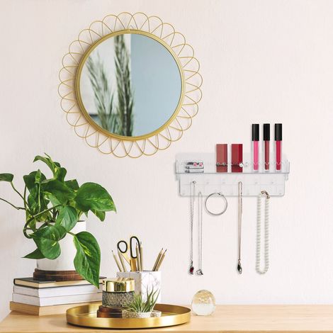 Selbstklebender schmuck organizer mit ablage und haken