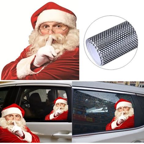 (comme indiqué)Autocollants de fenêtre - Père Noël - 2PCS - PVC - 30x30cm - Décoration de fête (1/4)