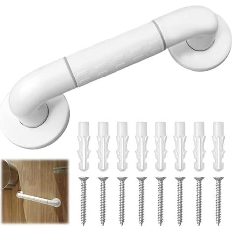 Barres d'appui de bain avec poignée antidérapante et cercles lumineux de sécurité, poignée de bain, porte-serviettes avec tube intérieur en acier inoxydable, 30cm, pour personnes âgées