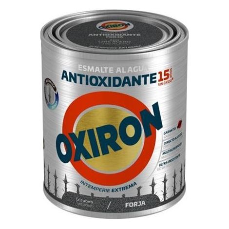 Smalto antiossidante Titan Oxiron all'acqua Smooth Forging Effect  750 ml - 4022 Grigio acciaio