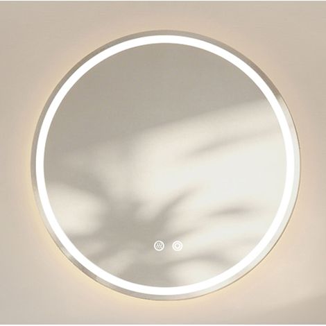 Espejo de baño redondo LED 80 x 80 cm antivaho y luz regulable OKWISH (1/5)