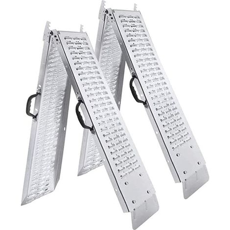 Rampe de chargement pliable Aluminium rampe de chargement moto ,Rampes antidérapantes pour motos Maximale 400KG par Paire  (180x22.5x4.5cm) HENGMEI