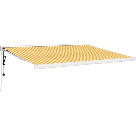 Maison Exclusive - Tenda Retrattile Gialla e Bianca 4,5x3 m in Tessuto e Alluminio