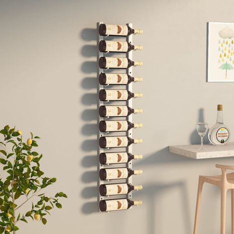 Spiritueux de rechange mural pour 12 bouteilles de fer disponibles différentes couleurs Couleur : Blanc (1/5)