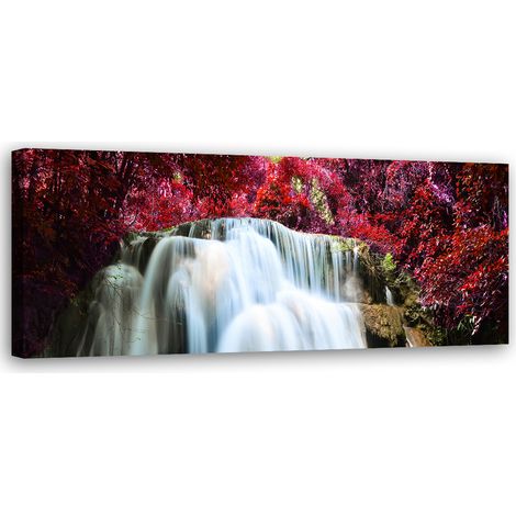 Tableau sur toile Cascade Nature Rouge 90x30 (1/5)