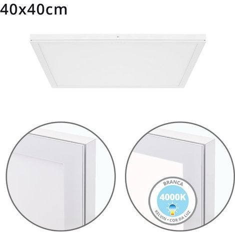 Panel superficie VOLTAIRE 40x40 36W LED 2880lm 4000K 120° C.40xL.40xA.2,3cm Blanco (1/3)