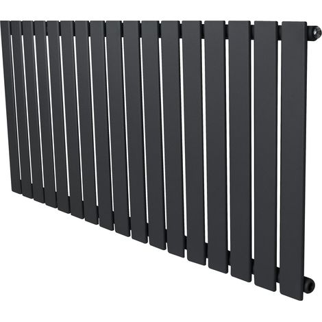 Flat Single Column Radiator - 600 x 1190mm - Anthracite Grey (1/5)