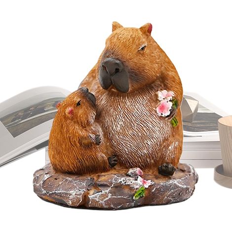Capybara Miniatur Figur aus Kunstharz für Garten